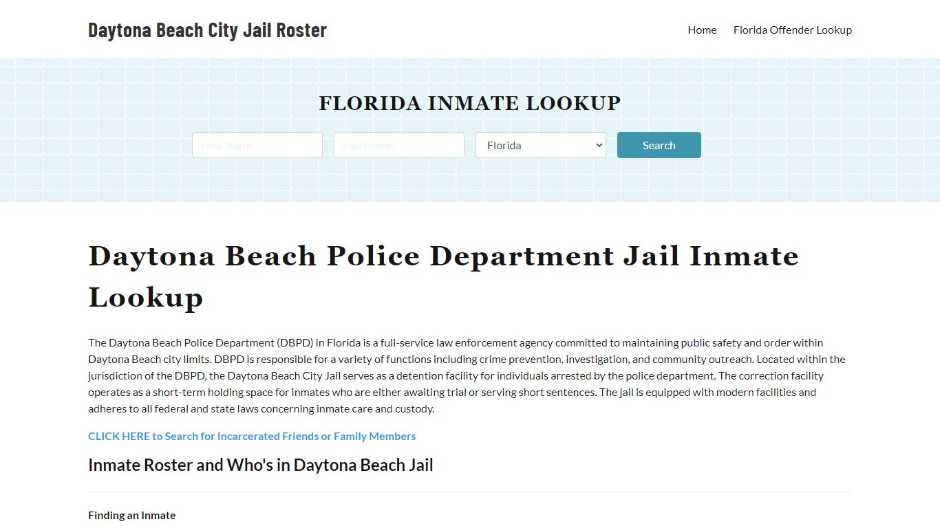 Daytona Beach Police Department & City Jail, FL Inmate Roster, Arrests ...