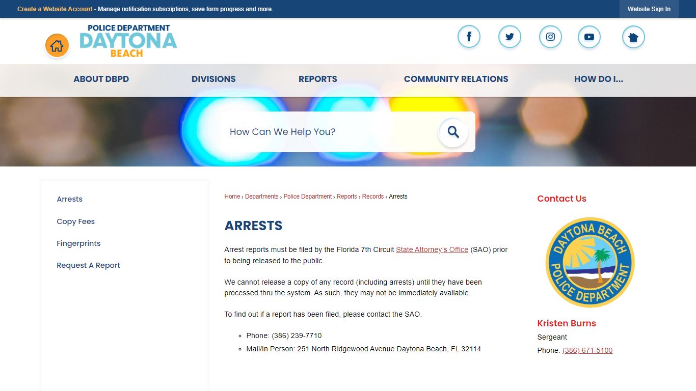 Arrests | Daytona Beach, FL - Official Website